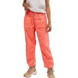 Free People neon coral Jogger Track Pants Relaxed Fit